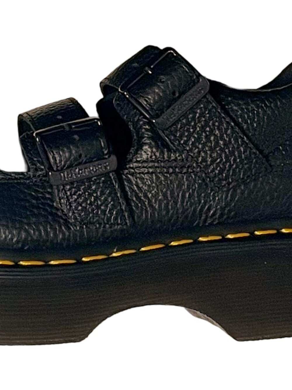 Dr. Martens Buzz Mary Jane Platform Shoes Black Milled Nappa NWT - Picture 9 of 12